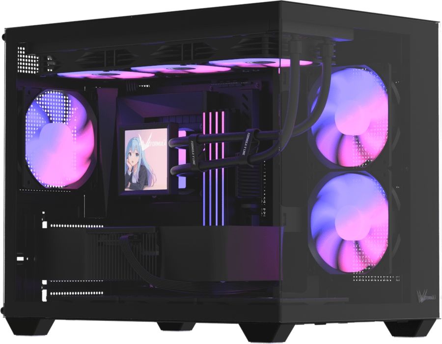 Корпус Formula Crystal Z2M Plus AR V2 черный без БП mATX 6x120mm 2x140mm 1xUSB2.0 1xUSB3.0 audio bott PSU