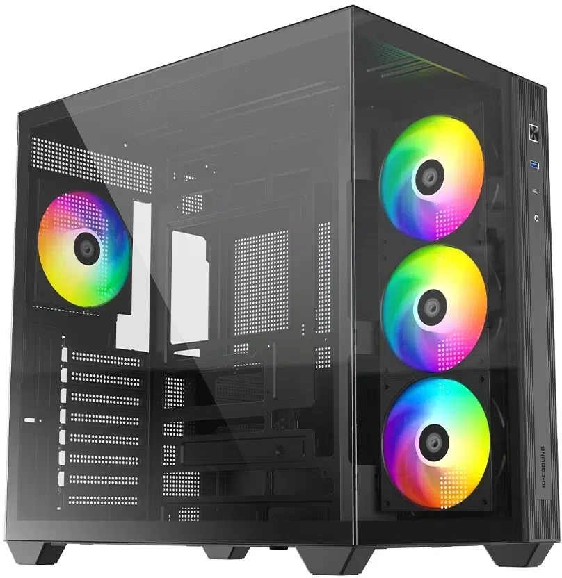 Корпус ID-Cooling View 510 черный без БП ATX 10x120mm 2x140mm 1xUSB3.0 audio bott PSU
