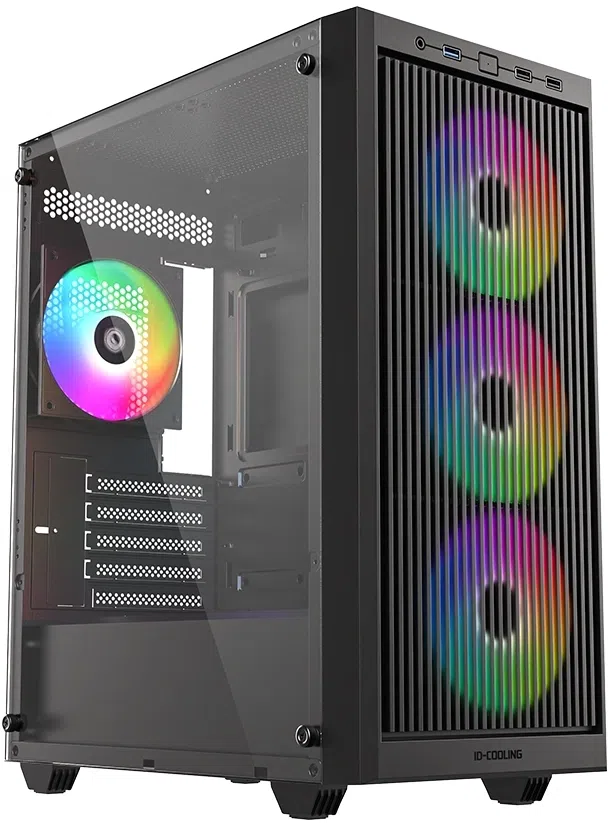 Корпус ID-Cooling Ware 300 черный без БП mATX 6x120mm 2xUSB2.0 1xUSB3.0 audio bott PSU