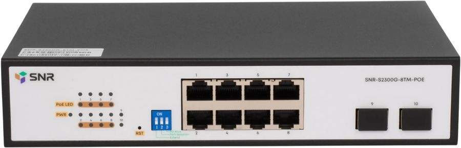 Коммутатор SNR SNR-S2300G-8TM-POE (L2) 8x1Гбит/с 2SFP 8PoE 130W управляемый