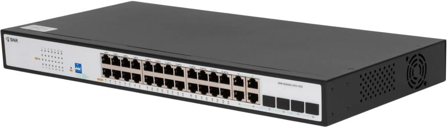 Коммутатор SNR SNR-S2300G-24TC-POE (L2) 24x1Гбит/с 4xКомбо(1000BASE-T/SFP) 24PoE 370W управляемый