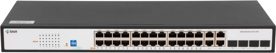 Коммутатор SNR SNR-S2300G-24TC-POE (L2) 24x1Гбит/с 4xКомбо(1000BASE-T/SFP) 24PoE 370W управляемый