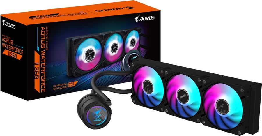 Система водяного охлаждения Gigabyte Aorus Waterforce II 360 ARGB Soc-AM5/AM4/1200/1700/1851 черный 4-pin 12.8-36.9dB Al Ret (GP-AORUS WATERFORCE II 360)