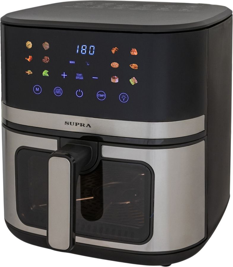 Аэрогриль Supra GS-7780 8л 1950Вт серебристый/черный