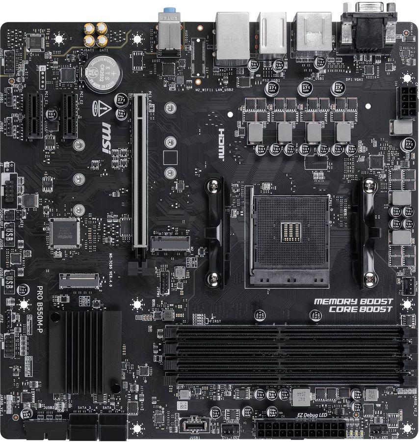 Материнская плата MSI PRO B550M-P Soc-AM4 AMD B550 4xDDR4 mATX AC`97 8ch(7.1) GbLAN RAID+VGA+HDMI+DP