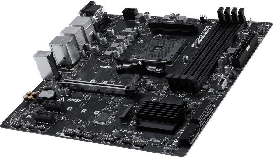 Материнская плата MSI PRO B550M-P Soc-AM4 AMD B550 4xDDR4 mATX AC`97 8ch(7.1) GbLAN RAID+VGA+HDMI+DP