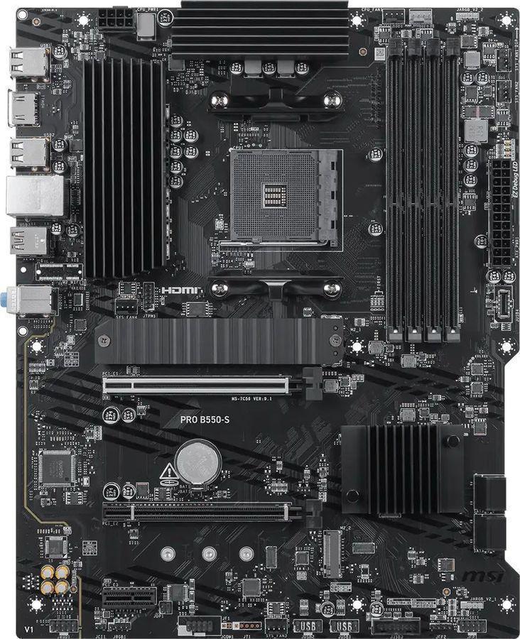 Материнская плата MSI PRO B550-S Soc-AM4 AMD B550 4xDDR4 ATX AC`97 8ch(7.1) GbLAN RAID+HDMI