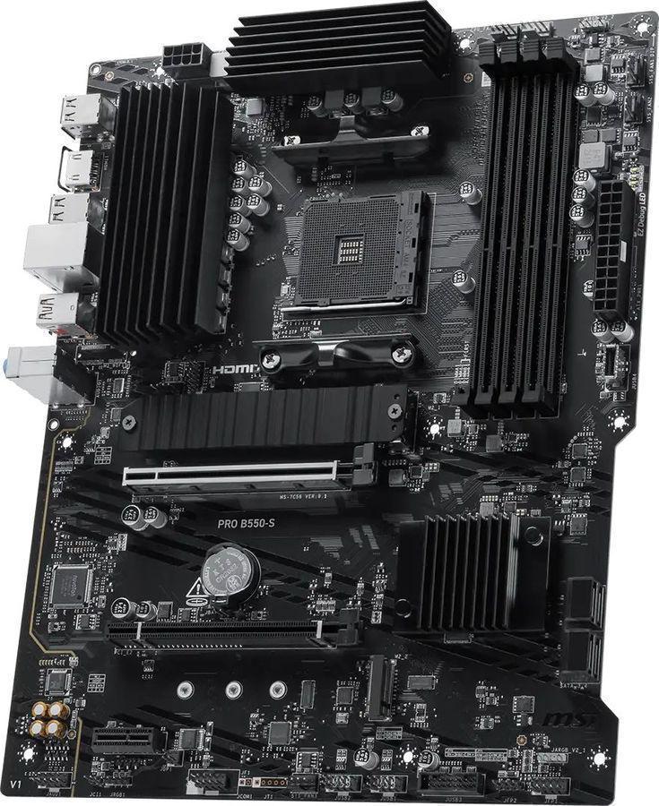 Материнская плата MSI PRO B550-S Soc-AM4 AMD B550 4xDDR4 ATX AC`97 8ch(7.1) GbLAN RAID+HDMI