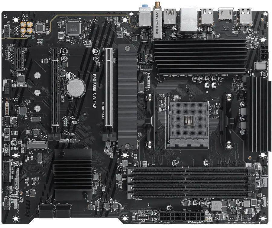 Материнская плата MSI PRO B550-S WIFI6E Soc-AM4 AMD B550 4xDDR4 ATX AC`97 8ch(7.1) GbLAN RAID+HDMI