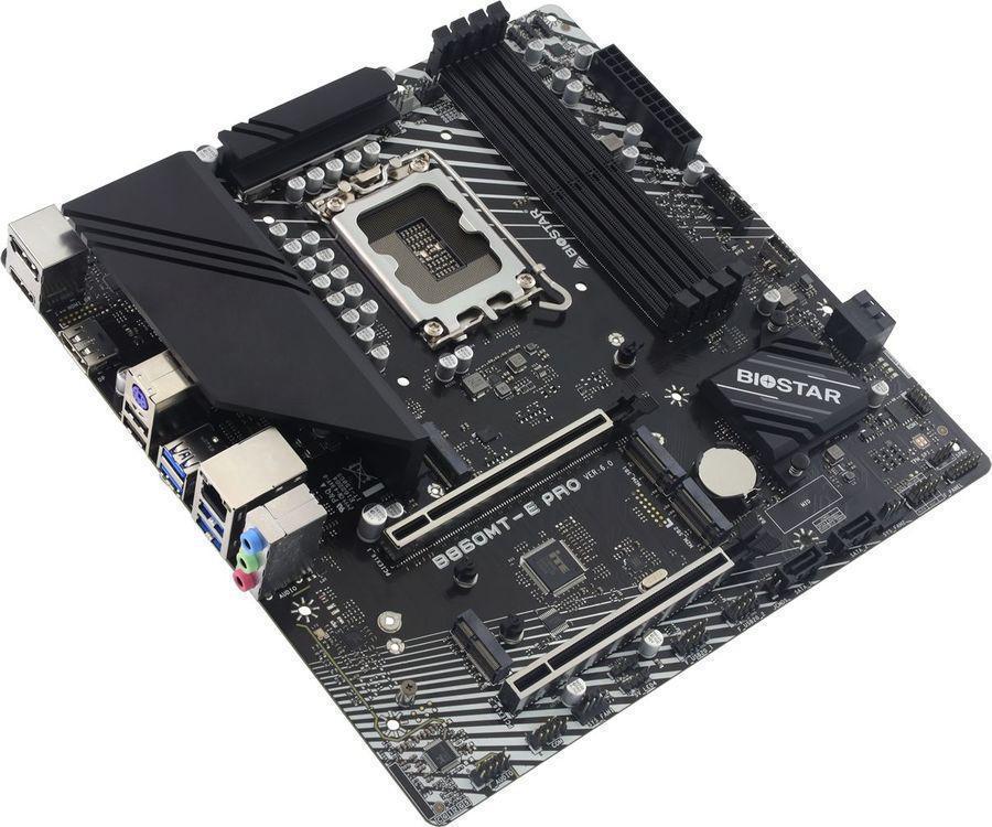 Материнская плата Biostar B860MT-E PRO Soc-1851 Intel B860 4xDDR5 mATX AC`97 8ch(7.1) 2.5Gg RAID+HDMI+DP