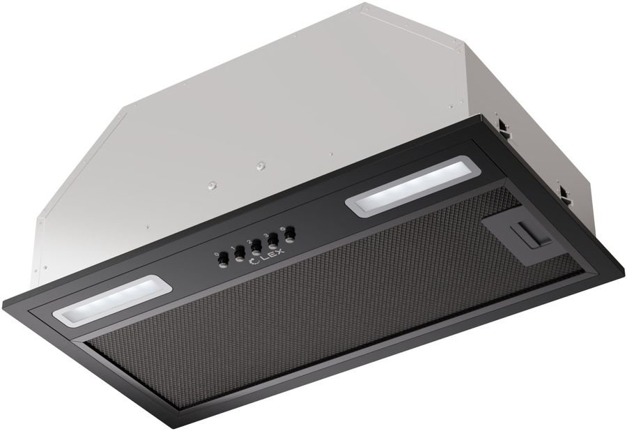 Вытяжка встраиваемая Lex Hyper 600 Light BBL черный управление: кнопочное (1 мотор)