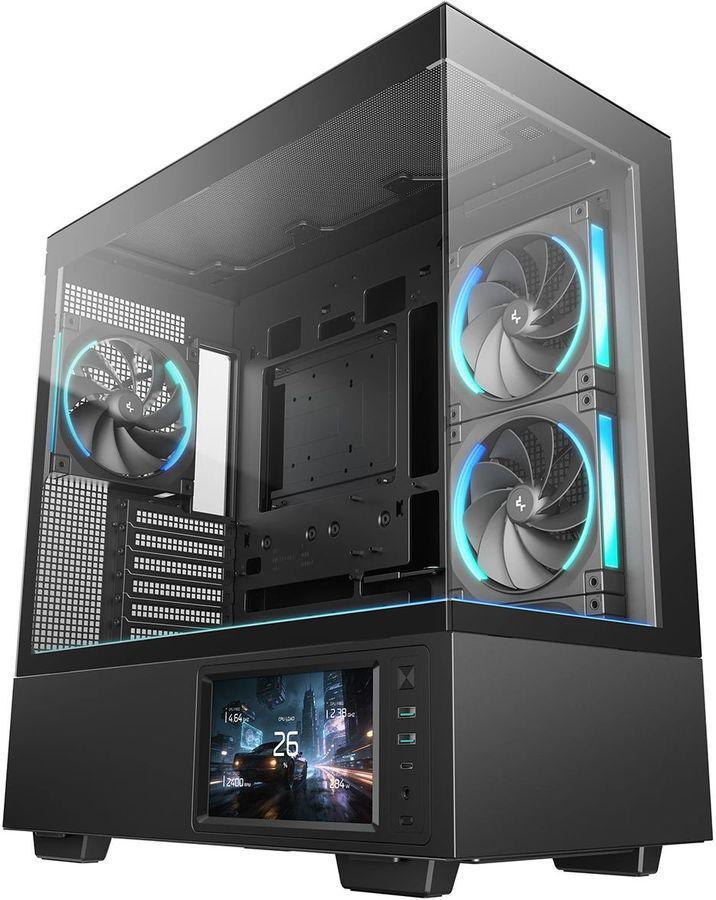 Корпус Deepcool CH690 LCD черный без БП ATX 10x120mm 9x140mm 2xUSB3.0 audio bott PSU