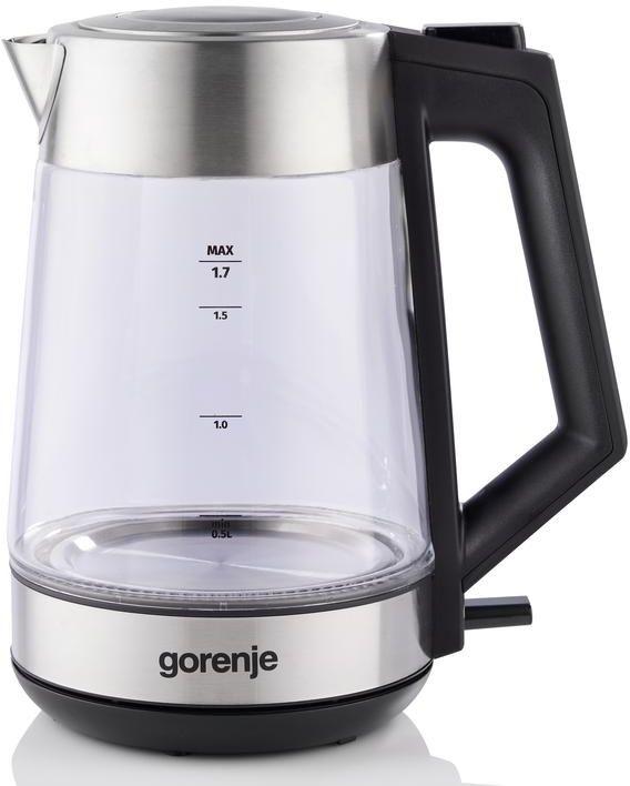 Чайник электрический Gorenje K17OGS 1.7л. 2200Вт нержавеющая сталь/прозрачный корпус: стекло/пластик