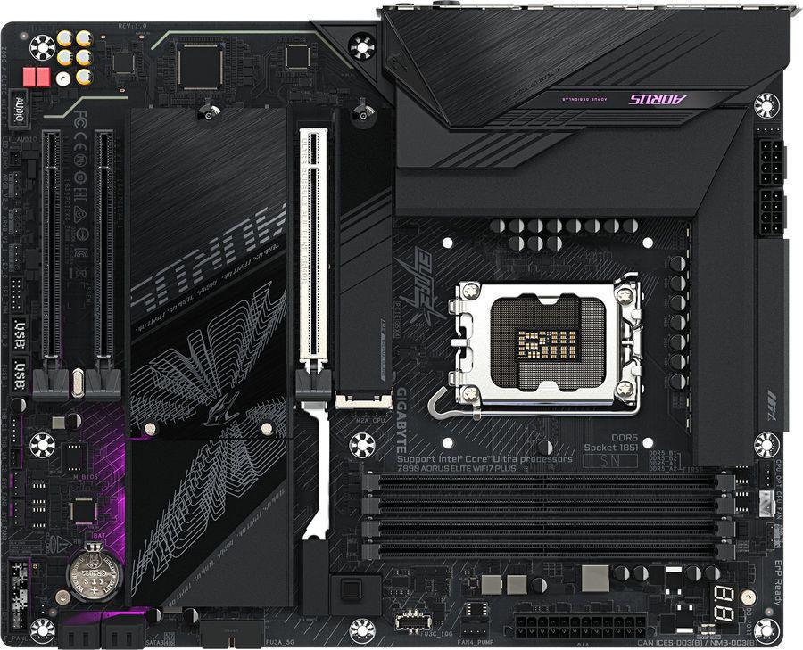 Материнская плата Gigabyte Z890 AORUS ELITE WIFI7 PLUS Soc-1851 Intel Z890 ATX AC`97 8ch(7.1) 5Gigabit RAID+DP