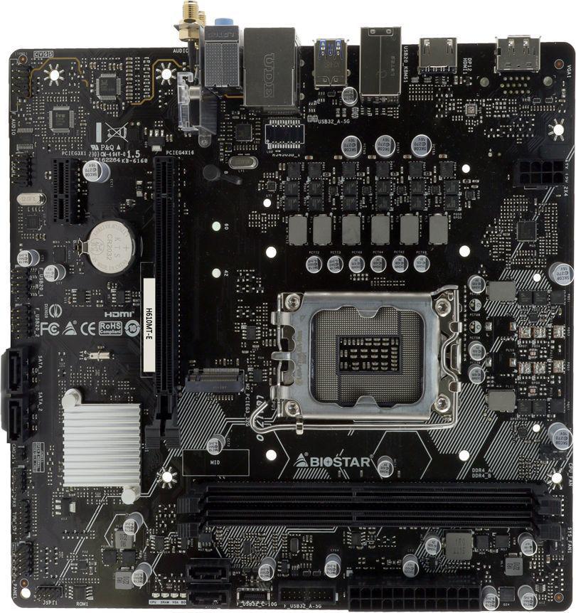 Материнская плата Biostar H610MT-E Soc-1700 Intel H610 2xDDR4 mATX AC`97 8ch(7.1) GbLAN+HDMI+DP