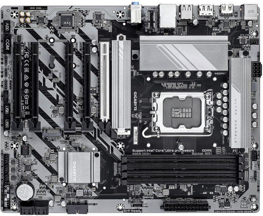 Материнская плата Gigabyte B860 DS3H Soc-1851 Intel B860 4xDDR5 ATX AC`97 8ch(7.1) 2.5Gg RAID+HDMI+DP