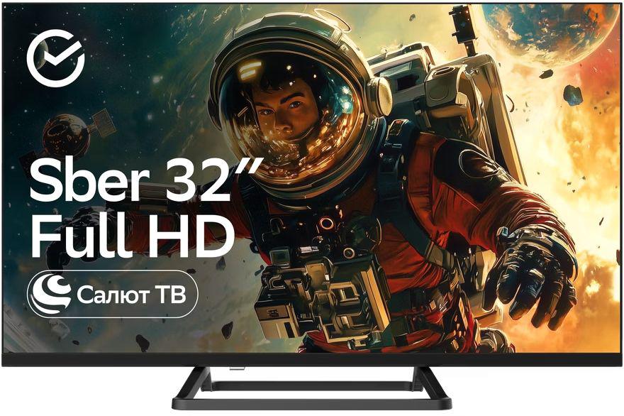 Телевизор LED Sber 32" SDX-32F3111 Салют ТВ Frameless черный FULL HD 60Hz DVB-T DVB-T2 DVB-C DVB-S DVB-S2 USB WiFi Smart TV (RUS)