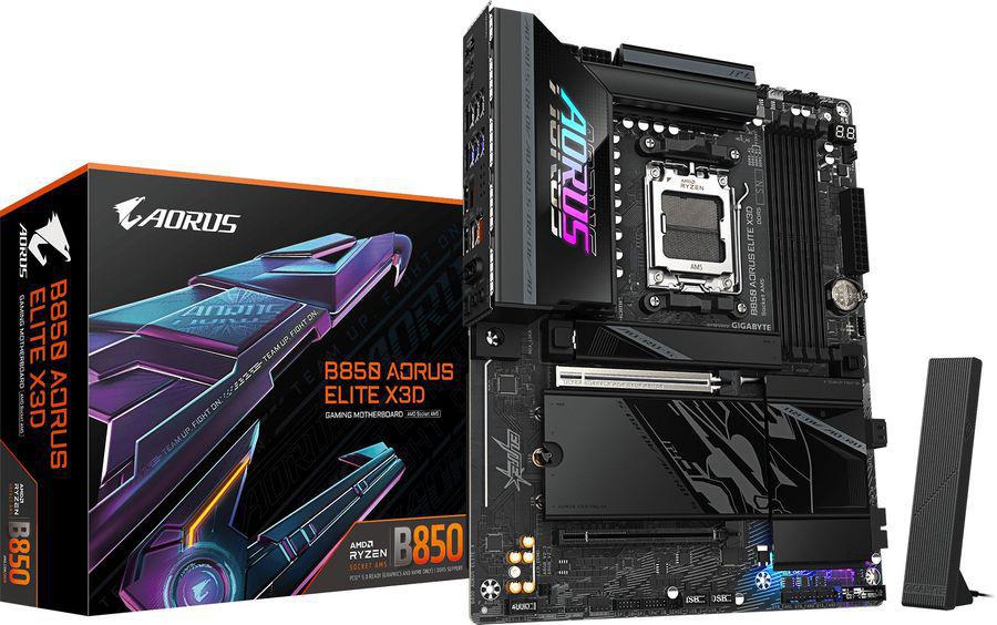 Материнская плата Gigabyte B850 AORUS ELITE X3D Socket AM5 AMD B850 ATX AC`97 8ch(7.1) 5Gigabit RAID+HDMI