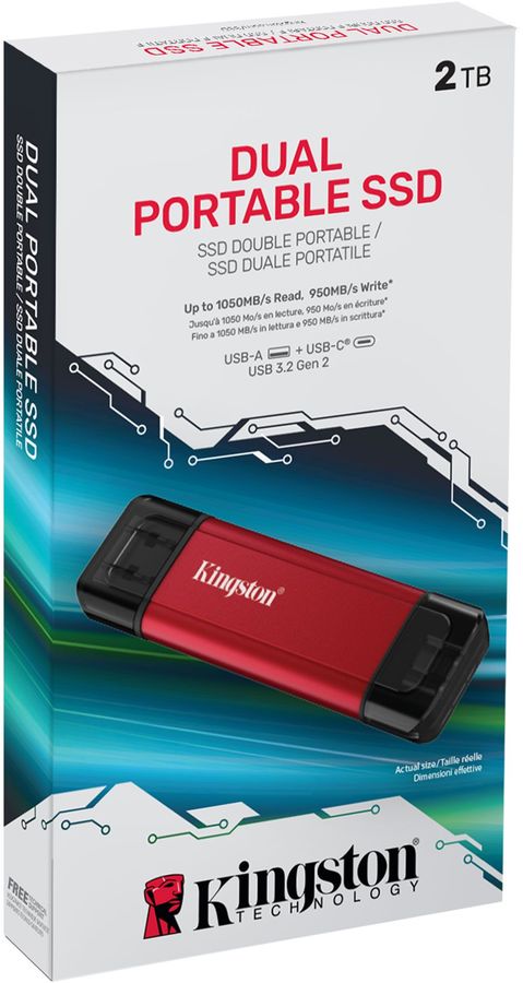 Накопитель SSD Kingston USB3.2 Gen2 2TB SPSD/2TB красный