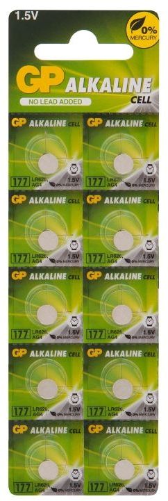 Батарея GP Alkaline 177FRA-2C10 250/5000 LR626 (10шт) блистер