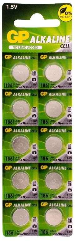 Батарея GP Alkaline 186FRA-2C10 250/5000 LR43 (10шт) блистер