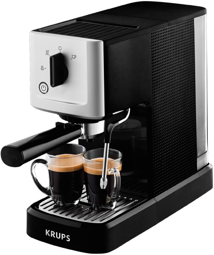 Кофеварка рожковая Krups Espresso Pompe Compact XP344010 черный/серебристый