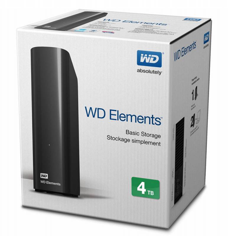 Жесткий диск WD Original USB 3.0 4Tb WDBWLG0040HBK-EESN Elements Desktop 3.5" черный