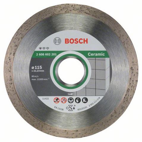 Диск алмазный по керам. Bosch Standard for Ceramic (2608602201) d=115мм d(посад.)=22.23мм (угловые шлифмашины)