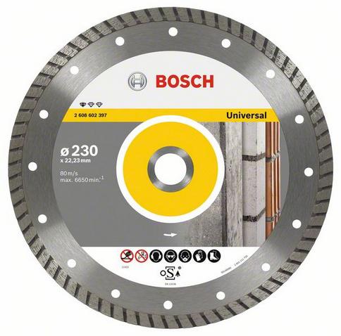 Диск алмазный Bosch Standard for Universal Turbo (2608602397) d=230мм d(посад.)=22.23мм (угловые шлифмашины)
