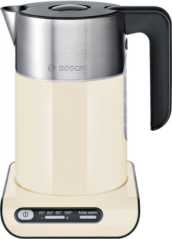 Чайник электрический Bosch TWK8617P 1.5л. 2400Вт бежевый/серебристый (корпус: нержавеющая сталь)