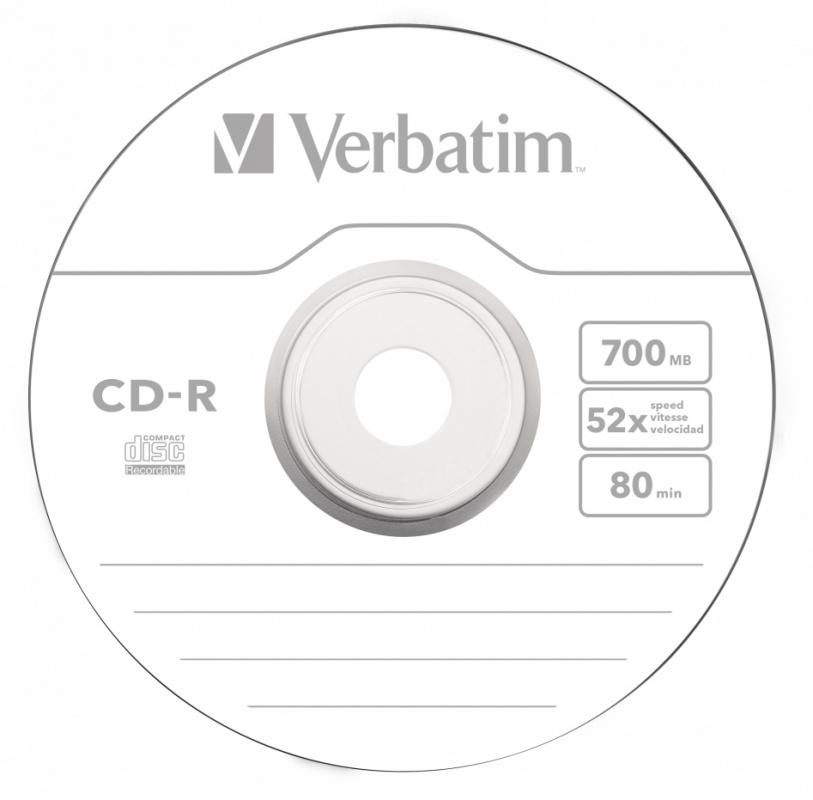 Диск CD-R Verbatim 700Mb 52x Slim case (10шт) (43415)