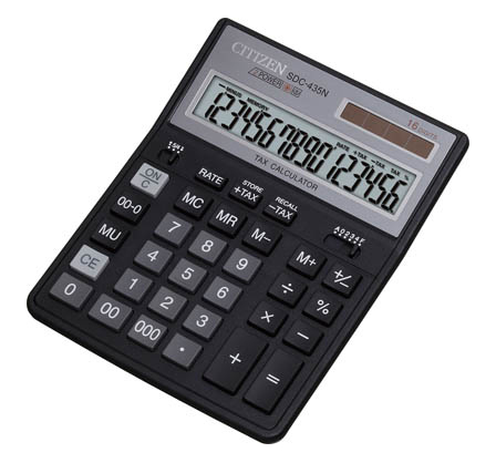 Калькулятор бухгалтерский Citizen SDC-435N черный 16-разр.