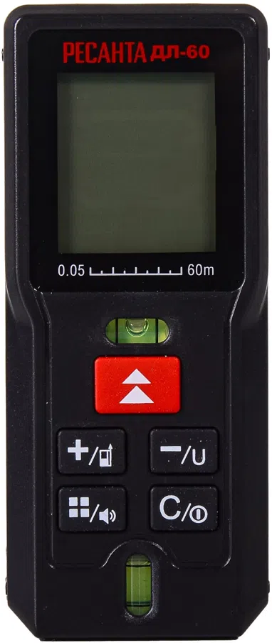 Лазерный дальномер Ресанта ДЛ-60 2кл.лаз. 670нм цв.луч. красный (61/10/516)