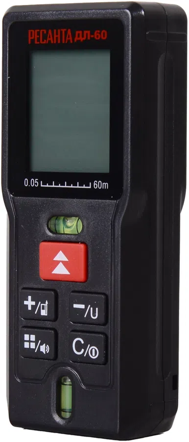 Лазерный дальномер Ресанта ДЛ-60 2кл.лаз. 670нм цв.луч. красный (61/10/516)