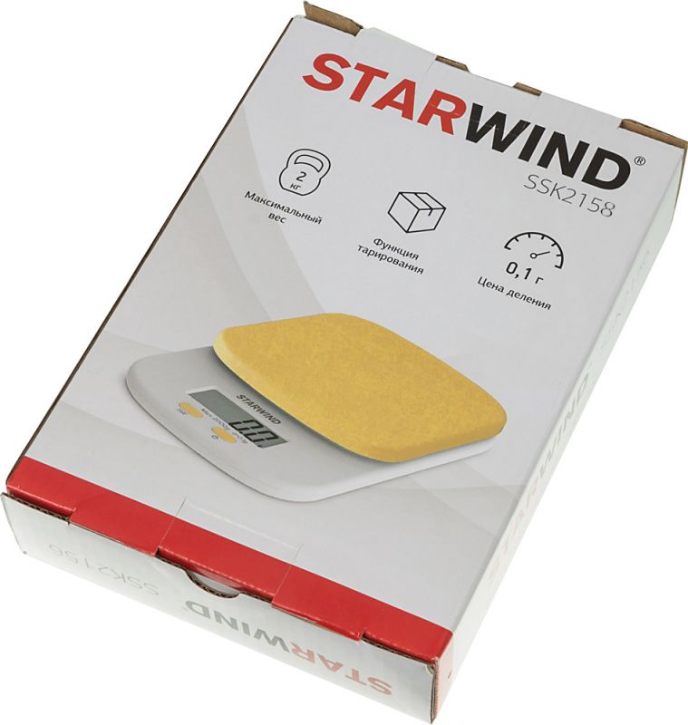Весы кухонные электронные Starwind SSK2158 макс.вес:2кг оранжевый