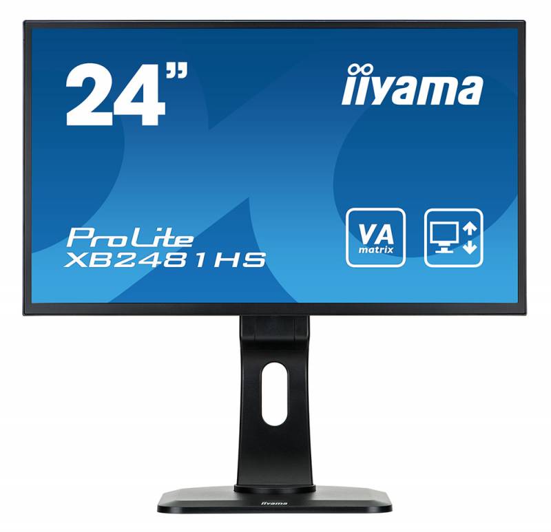 Монитор Iiyama 23.6" ProLite XB2481HS-B1 черный VA LED 6ms 16:9 DVI HDMI M/M матовая HAS Pivot 250cd 178гр/178гр 1920x1080 D-Sub FHD 5.5кг