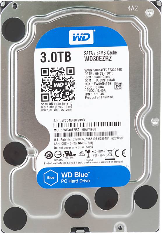 Жесткий диск WD Original SATA-III 3Tb WD30EZRZ Desktop Blue (5400rpm) 64Mb 3.5"