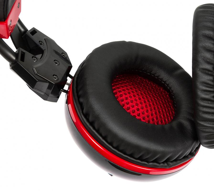 Наушники с микрофоном A4Tech Bloody G300 черный/красный 2.2м мониторные оголовье (G300 BLACK+RED)