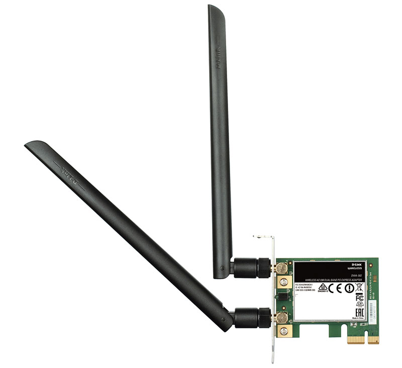 Сетевой адаптер Wi-Fi D-Link DWA-582 (OEM) DWA-582 PCI Express (ант.внеш.съем) 2ант.