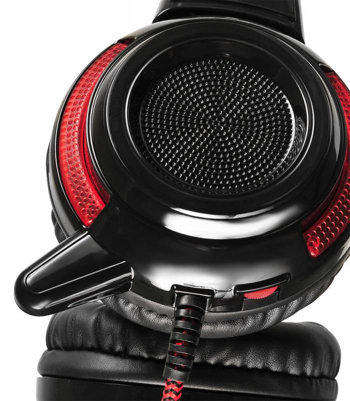 Наушники с микрофоном Оклик HS-G300 ARMAGEDDON черный/красный 2.3м мониторные оголовье (337457)