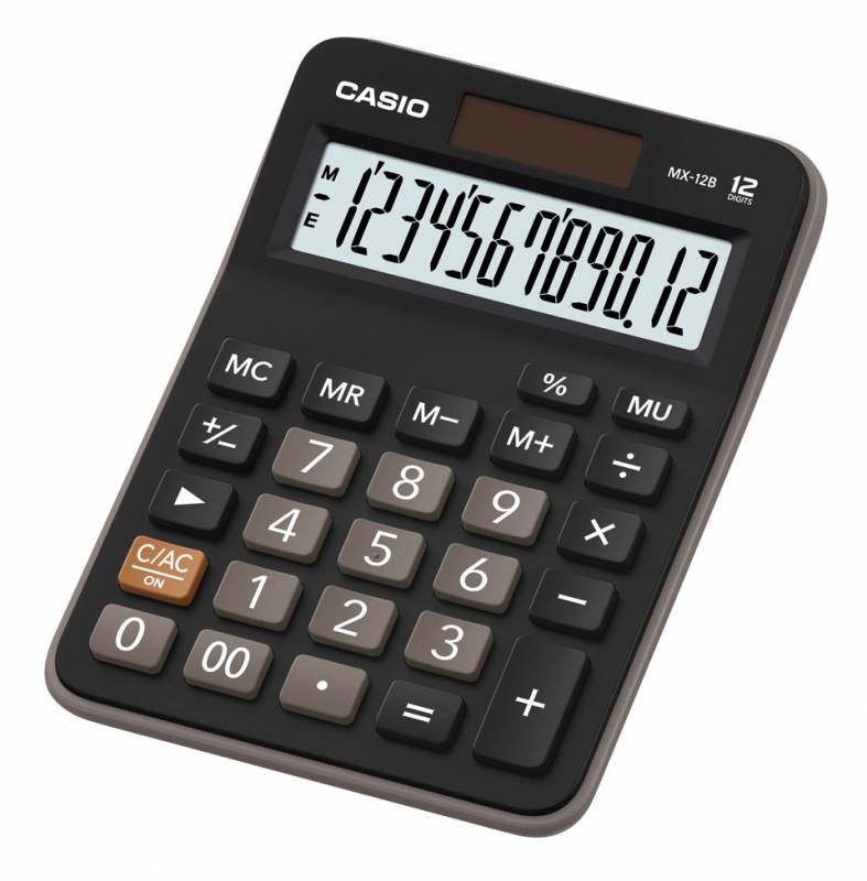 Калькулятор настольный Casio MX-12B черный/коричневый 12-разр.