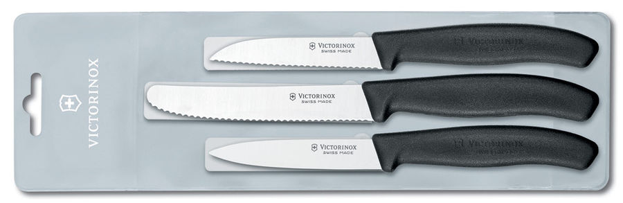Набор ножей кухон. Victorinox Swiss Classic Paring (6.7113.3) компл.:3шт черный европодвес