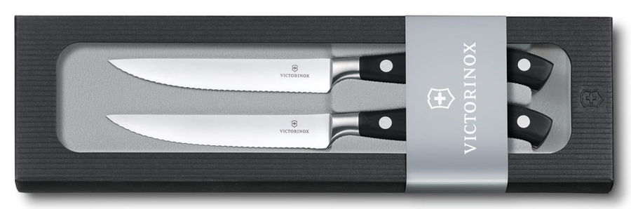 Набор ножей кухон. Victorinox Grand Maitre Steak (7.7242.2W) компл.:2шт черный подар.коробка