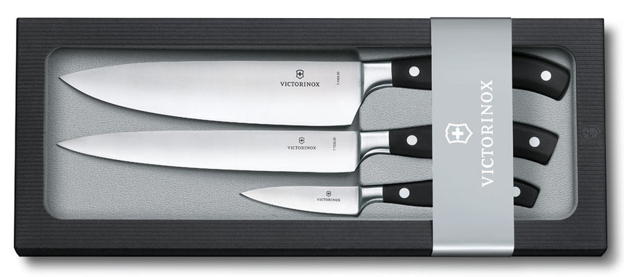 Набор ножей кухон. Victorinox Grand Maitre Chefs (7.7243.3) компл.:3предм. черный подар.коробка