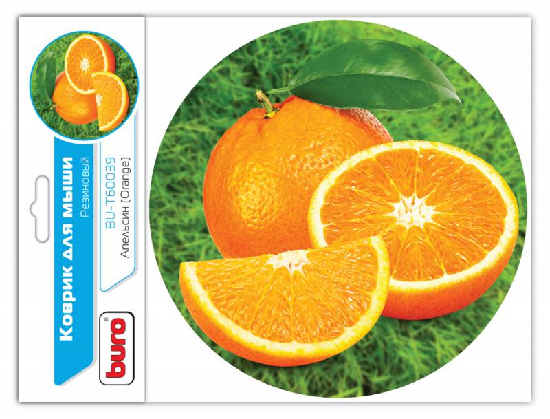 Коврик для мыши Buro BU-T60039 рисунок/апельсин 200x200x1.5мм