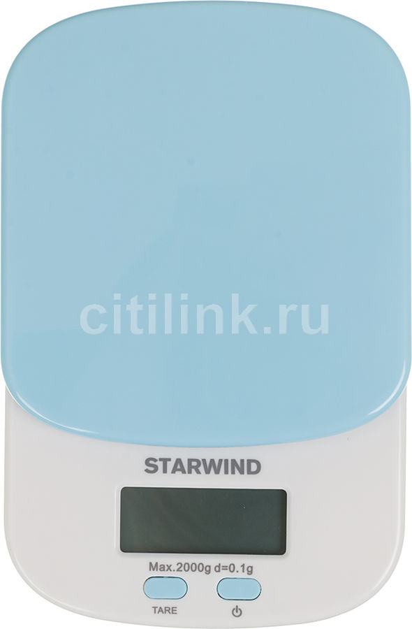 Весы кухонные электронные Starwind SSK2156 макс.вес:2кг голубой