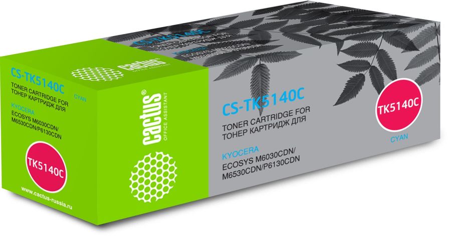 Картридж лазерный Cactus CS-TK5140C голубой (5000стр.) для Kyocera Ecosys M6030cdn/M6530cdn/P6130cdn