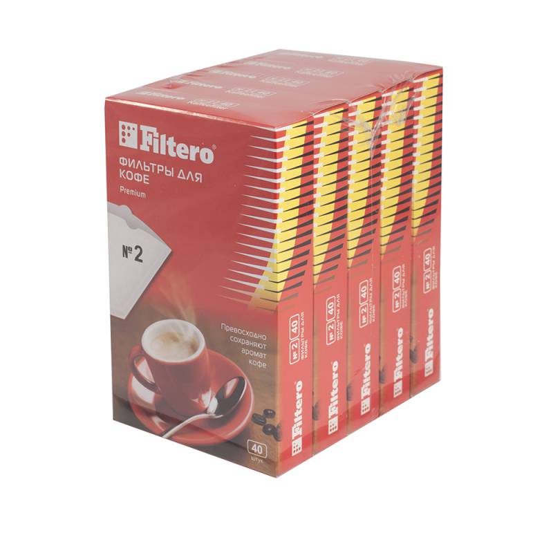 Фильтры для кофе для кофеварок Filtero №2 белый 1x2 (упак.:200шт)