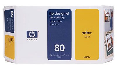 Картридж струйный HP 80 C4848A желтый для HP DJ 1050/1055