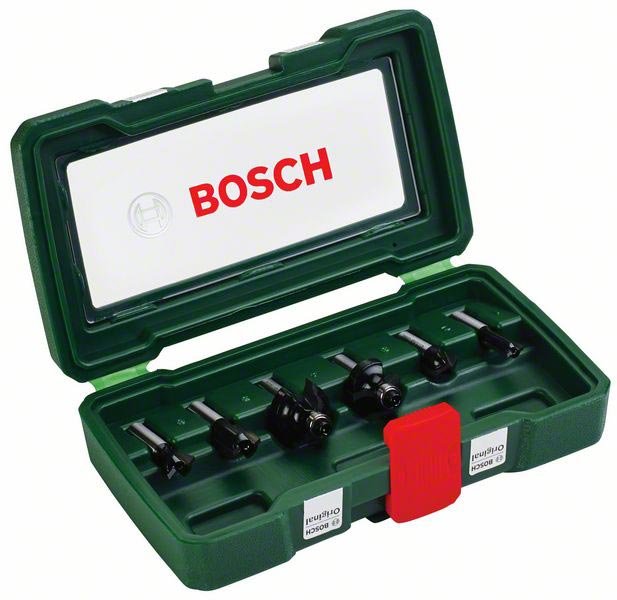 Набор фрез по дер. Bosch 6 НМ-SET (2607019463) d(посад.)=8мм (фрезеры)